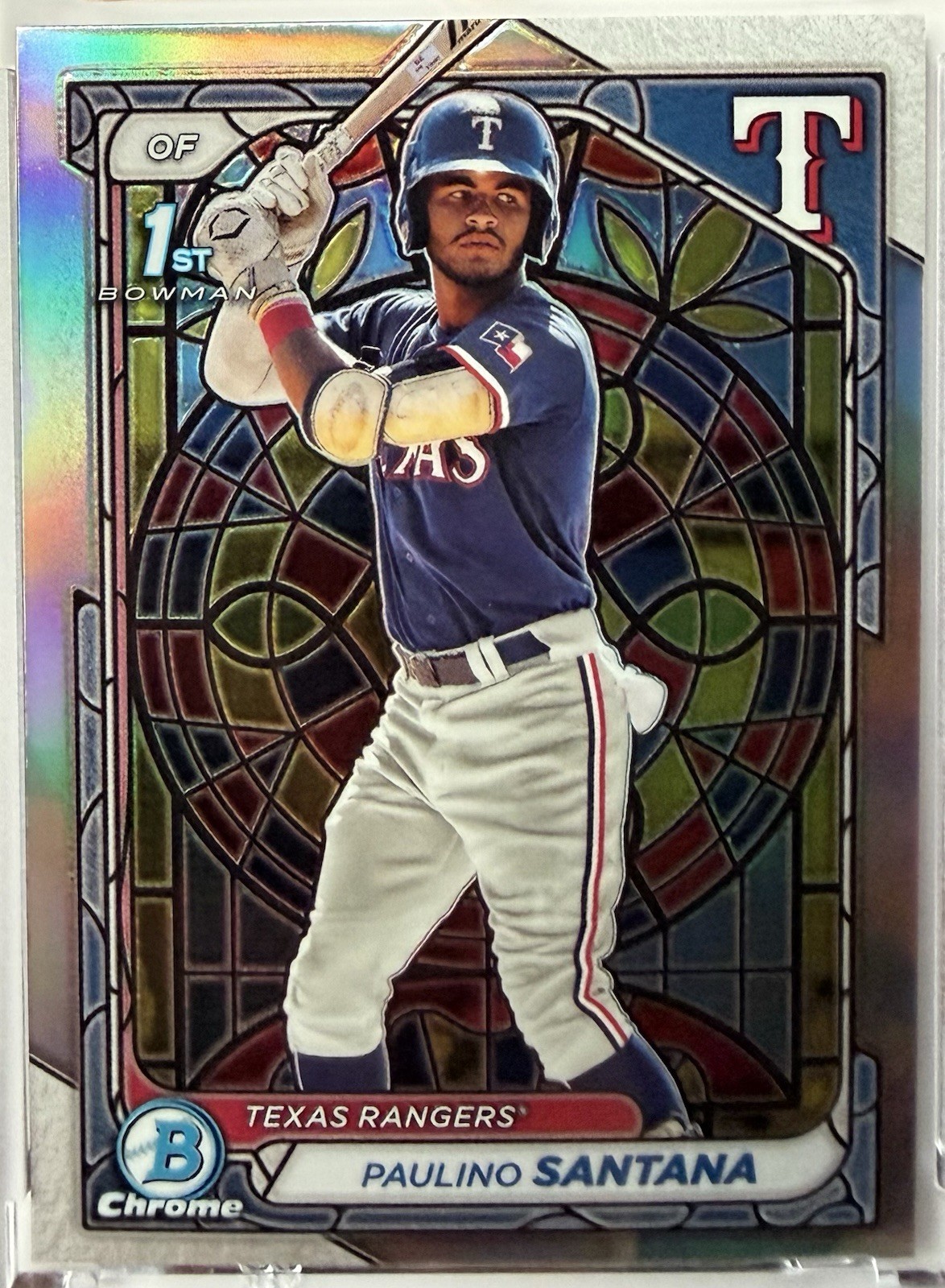 2024 Bowman Chrome Prospects Paulino Santana - Etched in Glass Variation (RC)