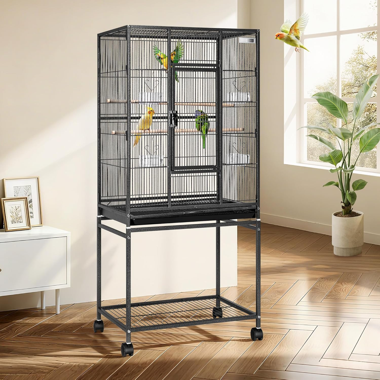 54 Inches With Rolling Stand For Lovebirds Conures Black