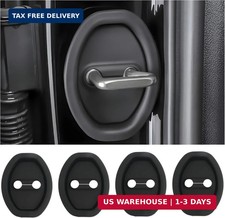 4pcs Car Door Latch Lock Covers Silicone Protectors, Universal Fit Black FAST