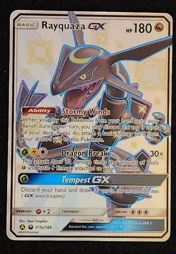 2019 Pokémon Alternative Art Promo Shiny Rayquaza GX #177a/168 EX-NM