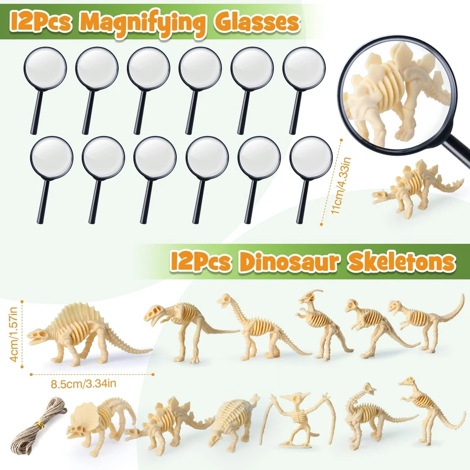 Favores de fiesta de dinosaurios para niños cumpleaños, lupas, llavero luminoso... Foto 3 de 4