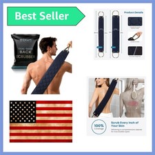 38.5 Inch Exfoliating Back Scrubber with Dual Handles for Shower