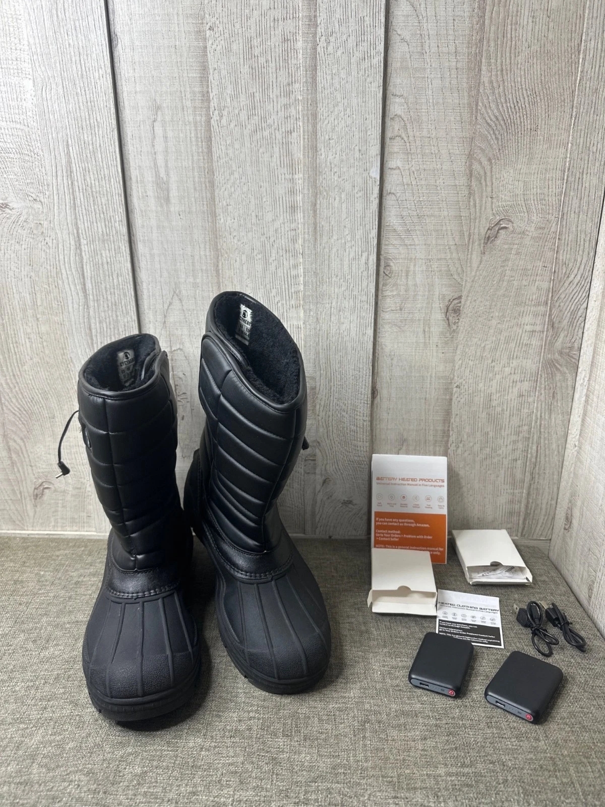 Mens Size 11 Heated Winter Faux Fur Lined Boots & Battery Packs Black Waterproof
Opens in a new wind