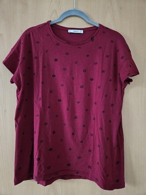 Mango T-Shirt Größe M rot mit Muster 