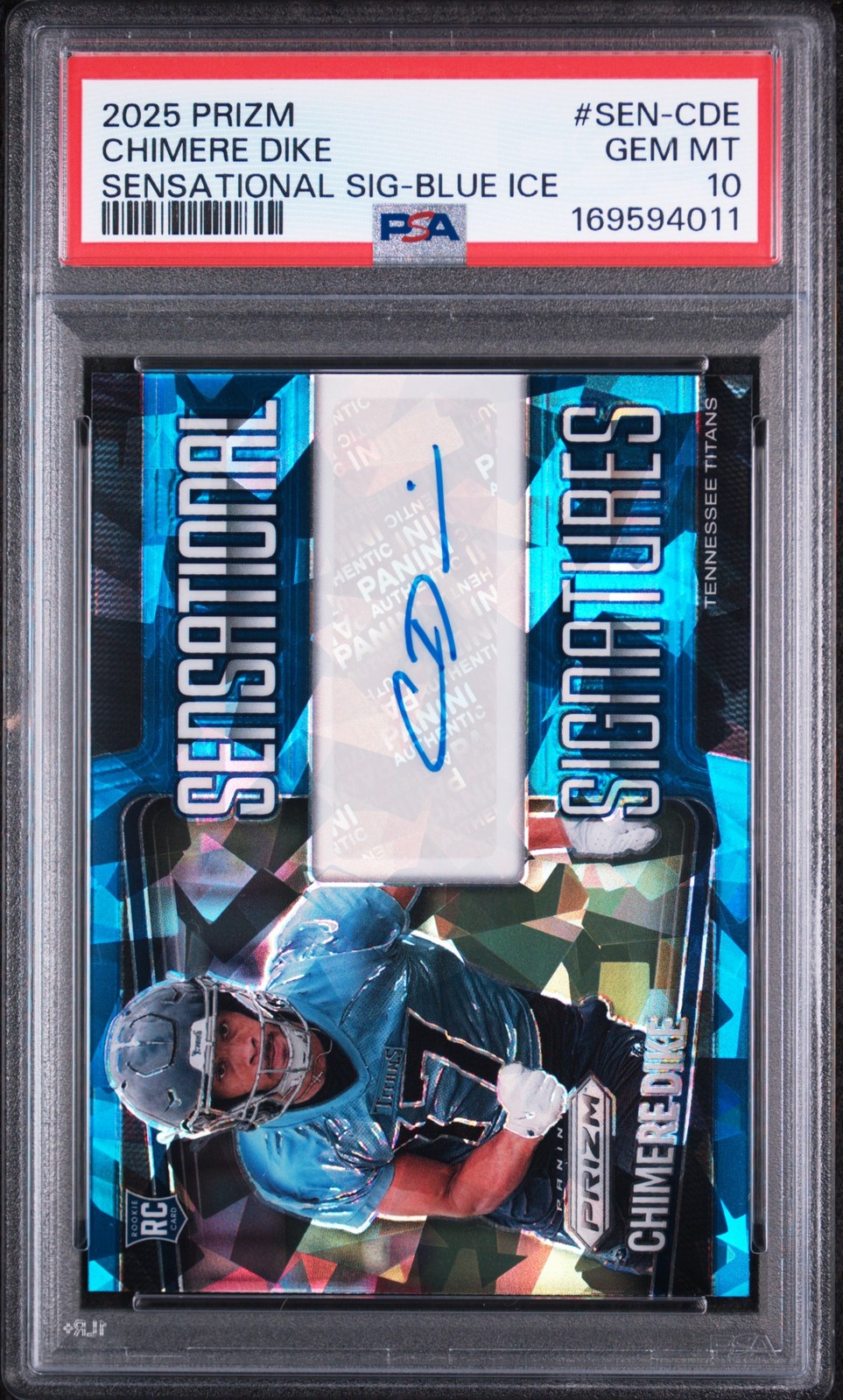 Chimere Dike Panini Prizm Sensational Signatures #SENCDE Blue Ice