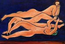 SANYU OIL ON CANVAS PAINTING RARE SIGNED