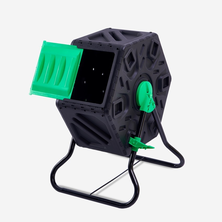 Composteur rotatif 65L en plastique noir Soyle pour jardin