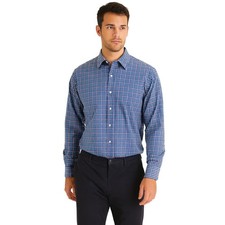 Peter Millar SZ XL Crown Sport Wicking Plaid Button Down Blue Pink Aqua