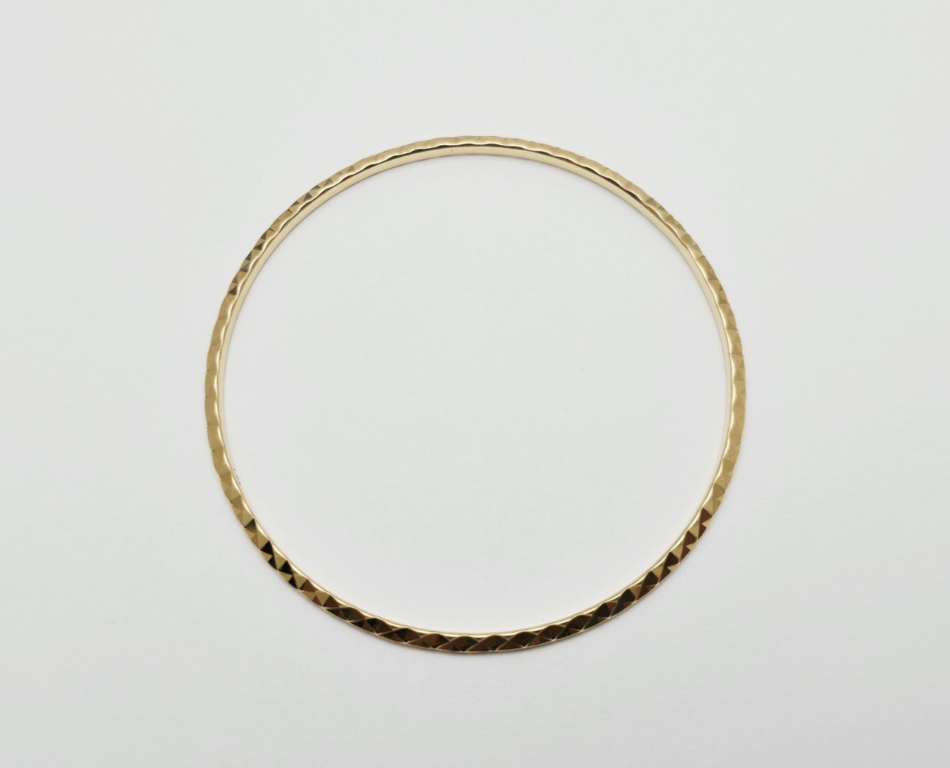 Unique 17K Solid Yellow Gold Designer Diamond Cut… - image 7