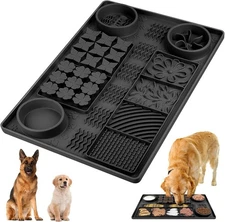 Silicone Dog Lick Mat,31.5" x 20" Large Multi-Functional Slow Feeder Mat for Dog