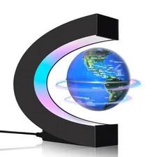 Magnetic Levitating Floating Globe with LED Lights, Cool Gadgets C Frame Glob...