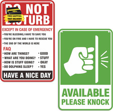 Do Not Disturb Door Hanger Sign, Available Please Knock Sign, Double-Sided PVC F