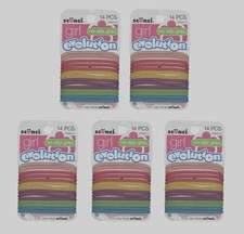 5 Packs Scunci Gel Multicolior No-Slip Grip Hair Tie Holder 14 Ct (70 Pcs Total)
