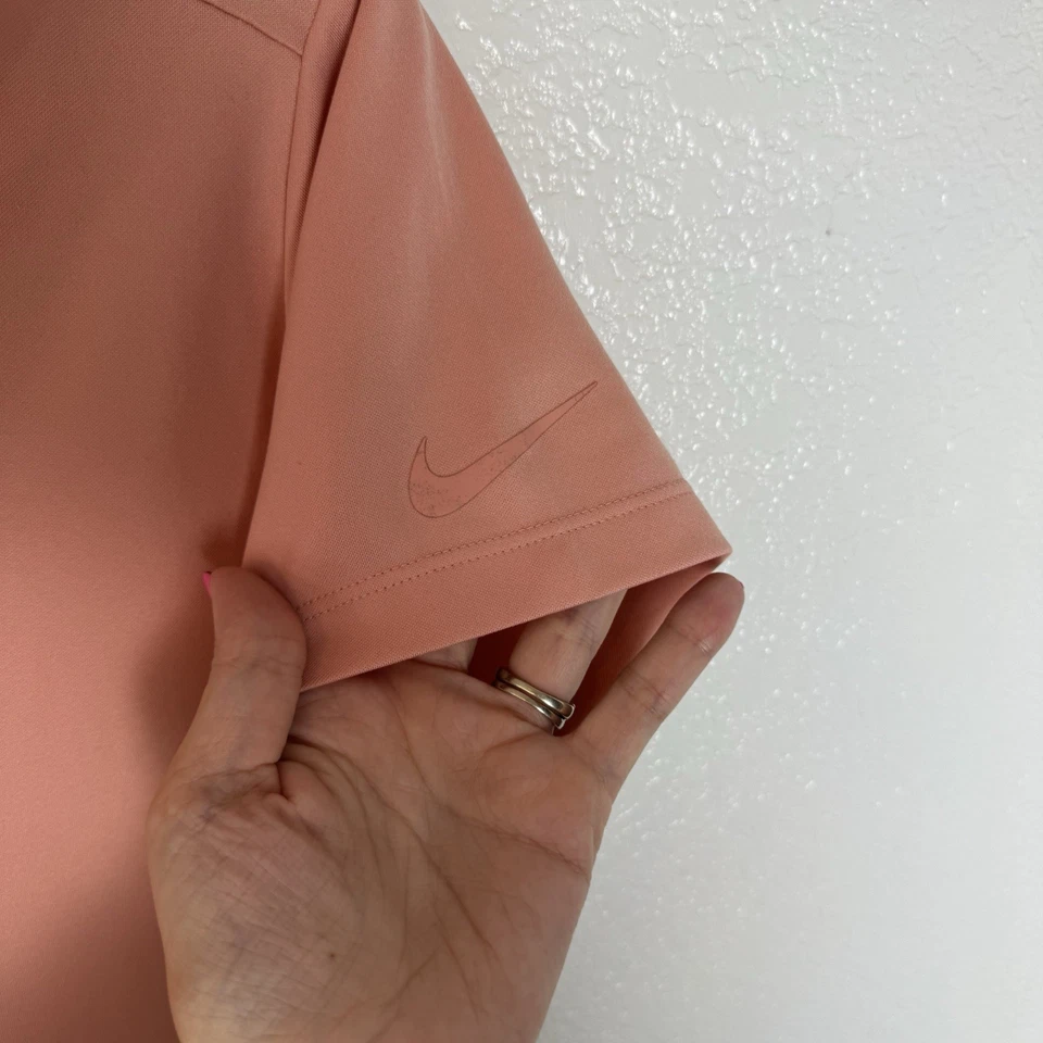 Polo de golf Nike Dry-fit para mujer talla grande coral golf tenis polo Foto 3 de 4