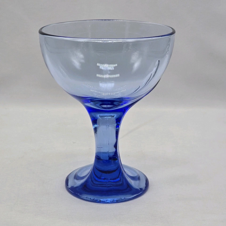 Vaso de postre Bormiolo Rocco zafiro azul Jerba vástago descentrado Italia descont Foto 4 de 4