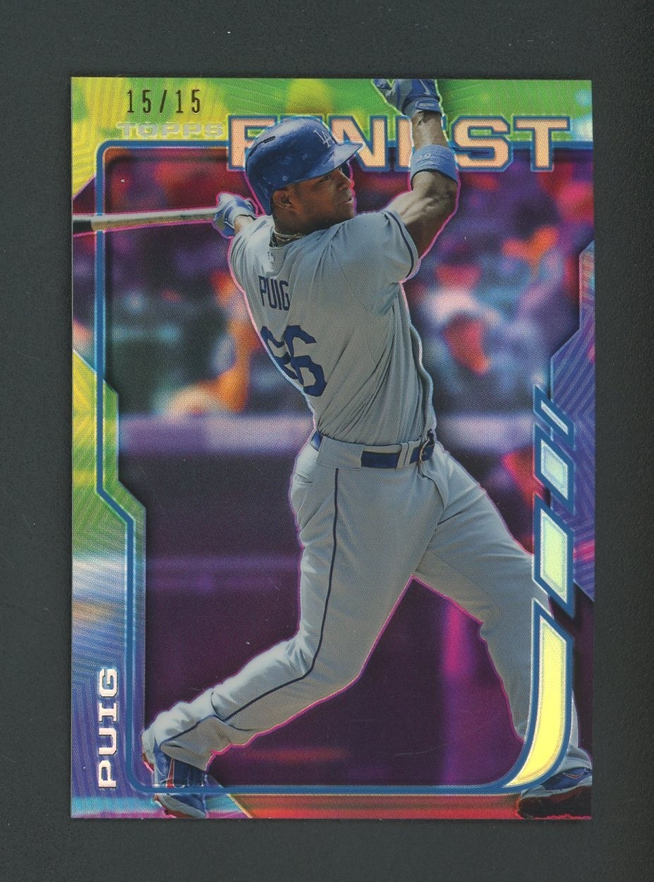 2014 Topps Finest Magenta Refractor #50 Yasiel Puig Dodgers 15/15