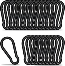 Small Carabiner Clip Hook, 2.36 inch 25 pcs Black Heavy Duty Spring Snap Hook