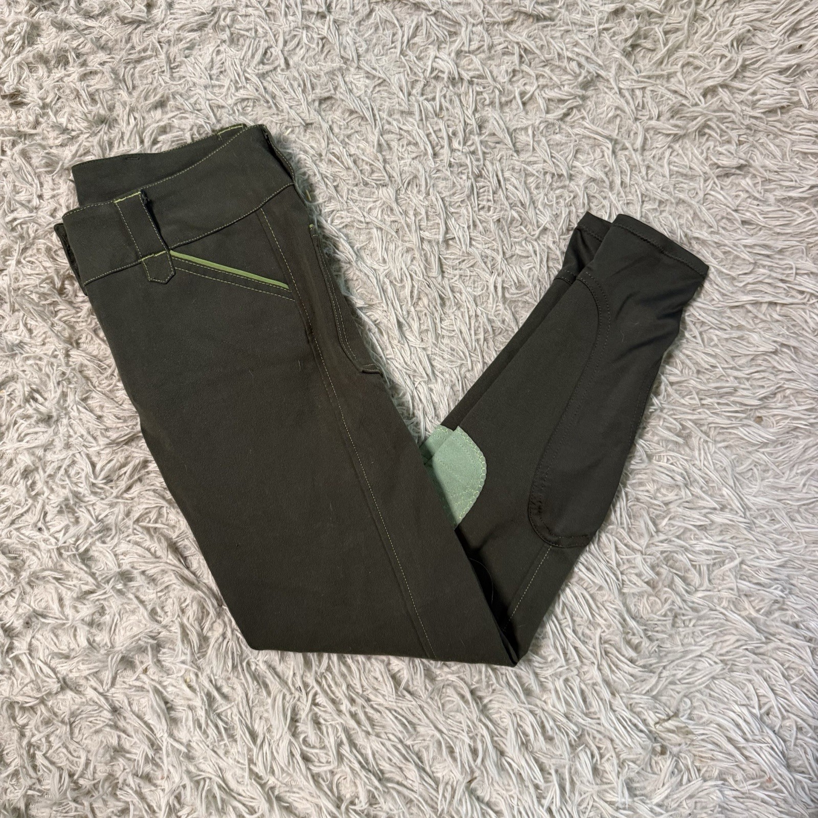 Women’s Size 24 Green Smartpak Piper Knee Patch Horseback Riding Breeches