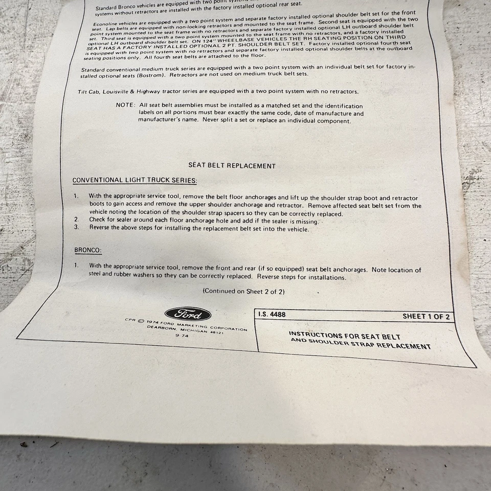 Nuevo cinturón de seguridad Ford OEM D8UZ-11613B84-C azul para camionetas de los años 70 Bronco Econoline Foto 4 de 4