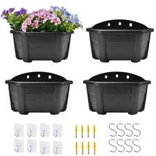 ORIMERC 9.8 inch Wood Imitated Wall Planter Pots for Indoor Plants,... Fast Ship