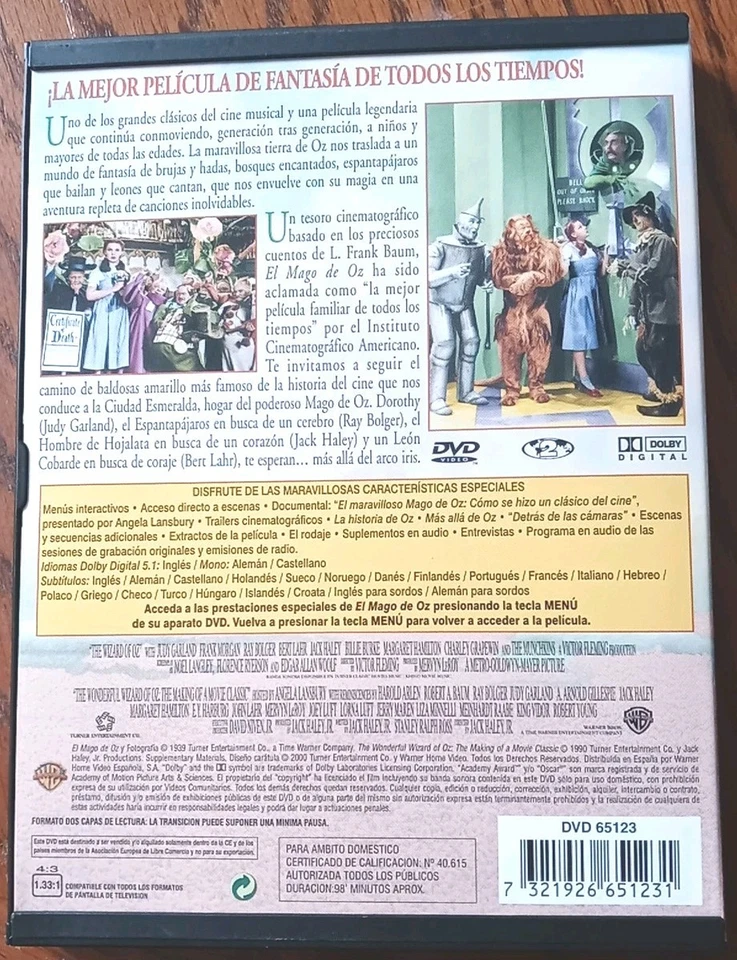 The Wizard of Oz (1939) French DVD - Rare Video - Like New - Image 2 of 4