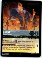 kronk lorcana card - Shimmering Skies - - Head of Security (Super Rare) 4 Lore Value Kronk - Head of Security