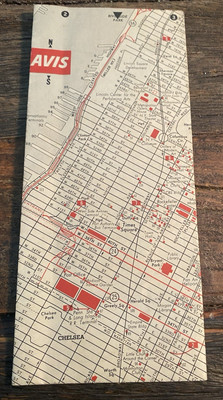 VINTAGE Avis Rent A Car Map of New York City and Vicinity