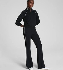 NEW SPANX Womens AirEssentials Pique Full Zip Track Jacket Black XL 138 NWT