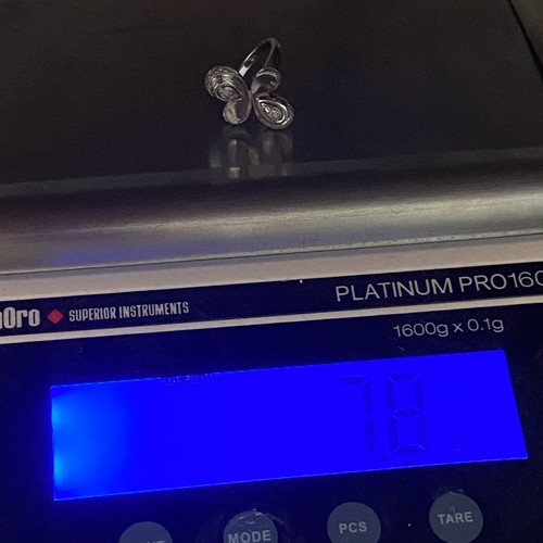 Sterlingsilber Modernist Kreuz poliert strukturiert Statement Ring Größe 7 D83 - Bild 9 von 12