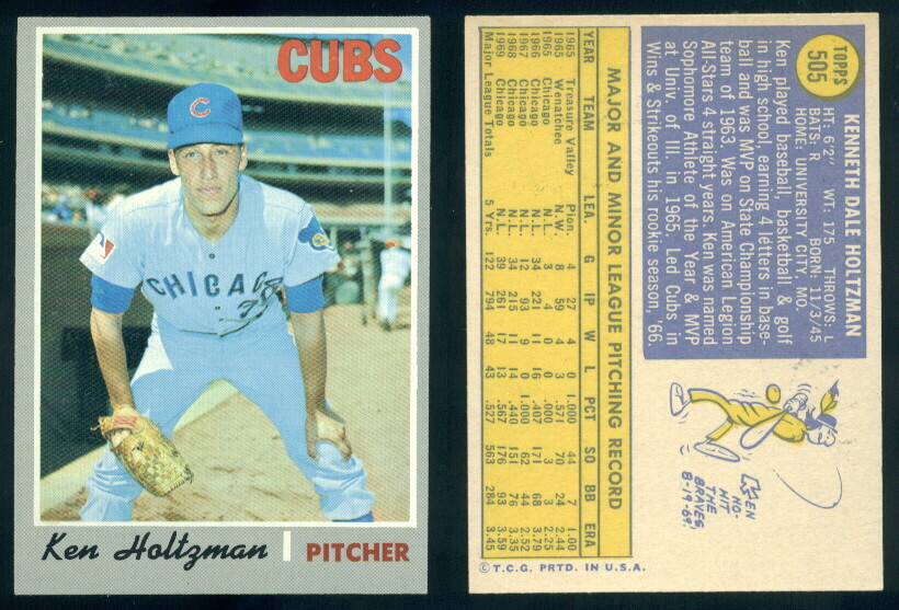 65097) 1970 Topps 505 Ken Holtzman Cubs-NM | eBay