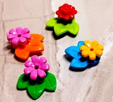New LEGO Girl Colors Plants Blue Pink Red Rose LEAVES Leaf Petals Blue Lime x4