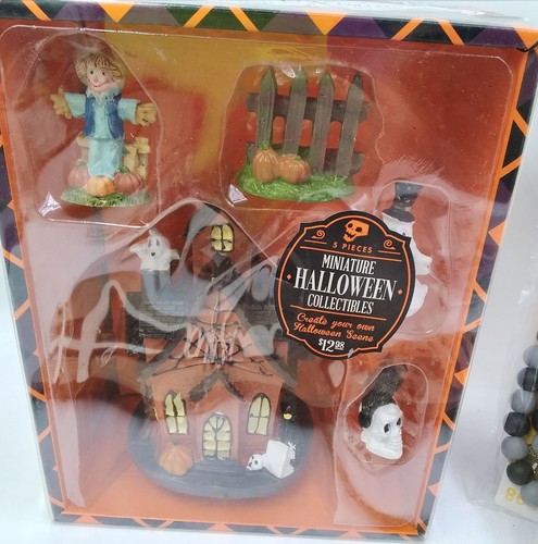 Lot 12 Halloween Pumpkin Garland Spider Minature Collectable Door Decoration NEW - Picture 3 of 3