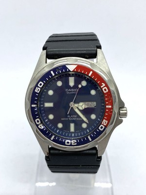 Casio Diver MMA-200W 343 Analog Quartz Men Pepsi Color Watch 