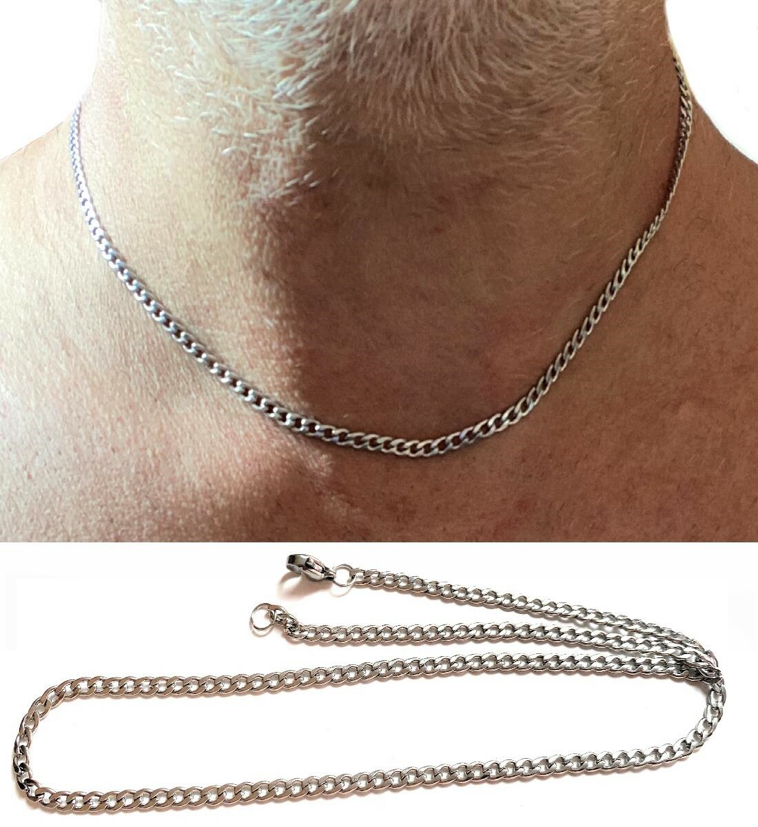 Collana Catenina In Acciaio Inox Da Uomo Donna Girocollo Catena - Foto 8