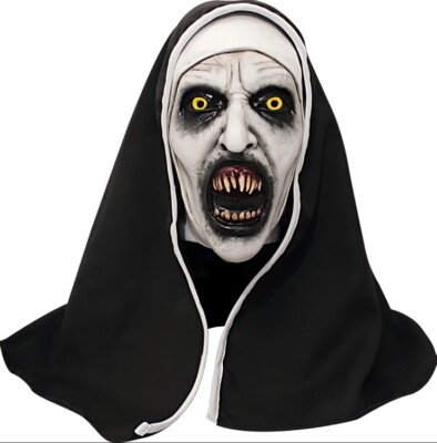 Máscara Látex De La Monja El Conjuro Deluxe Terror Halloween Color Negro