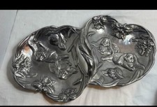 Vintage Arthur Court Bunnies Double Heart Serving Platter