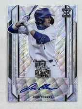 John Rhodes 2021 Leaf Metal Draft Silver Wave Auto #BA-JR2 Baseball Trading Card