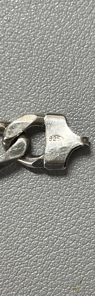 925纯银纯色费加罗手链9英寸26克意大利制造复古 — 第 4/4 张图片