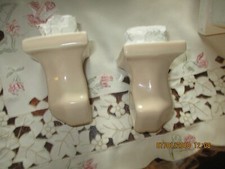 Art Deco Porcelain BEIGE Ceramic Towel Bar Holder Bracket
