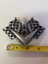 V-8 Checkered Flag Belt Buckle Very Cool