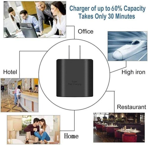 Super Fast Charging 45W USB C Wall for Galaxy S24 Ultra S23+ S22 Note20 S21 S20 - Picture 10 of 18