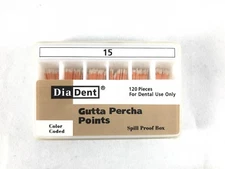 DIADENT Gutta Percha Points Endodontics (120 Pieces) All sizes Spill Proof Box