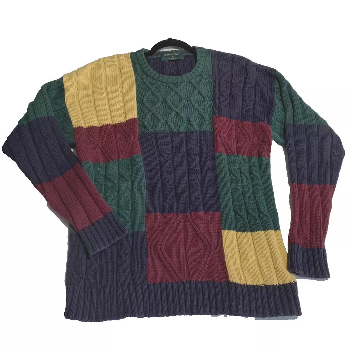 90s color sales block sweater