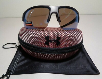 Under Armour CHANGEUP DUAL Satin Carbon Black Blue New Men's Sunglasses