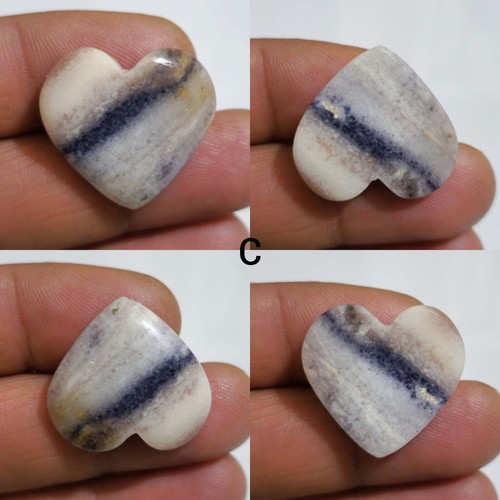 Excellent Tiffany Jasper Heart Shape Cabochon Loose Gemstone Jewelry For Making - Picture 4 of 13