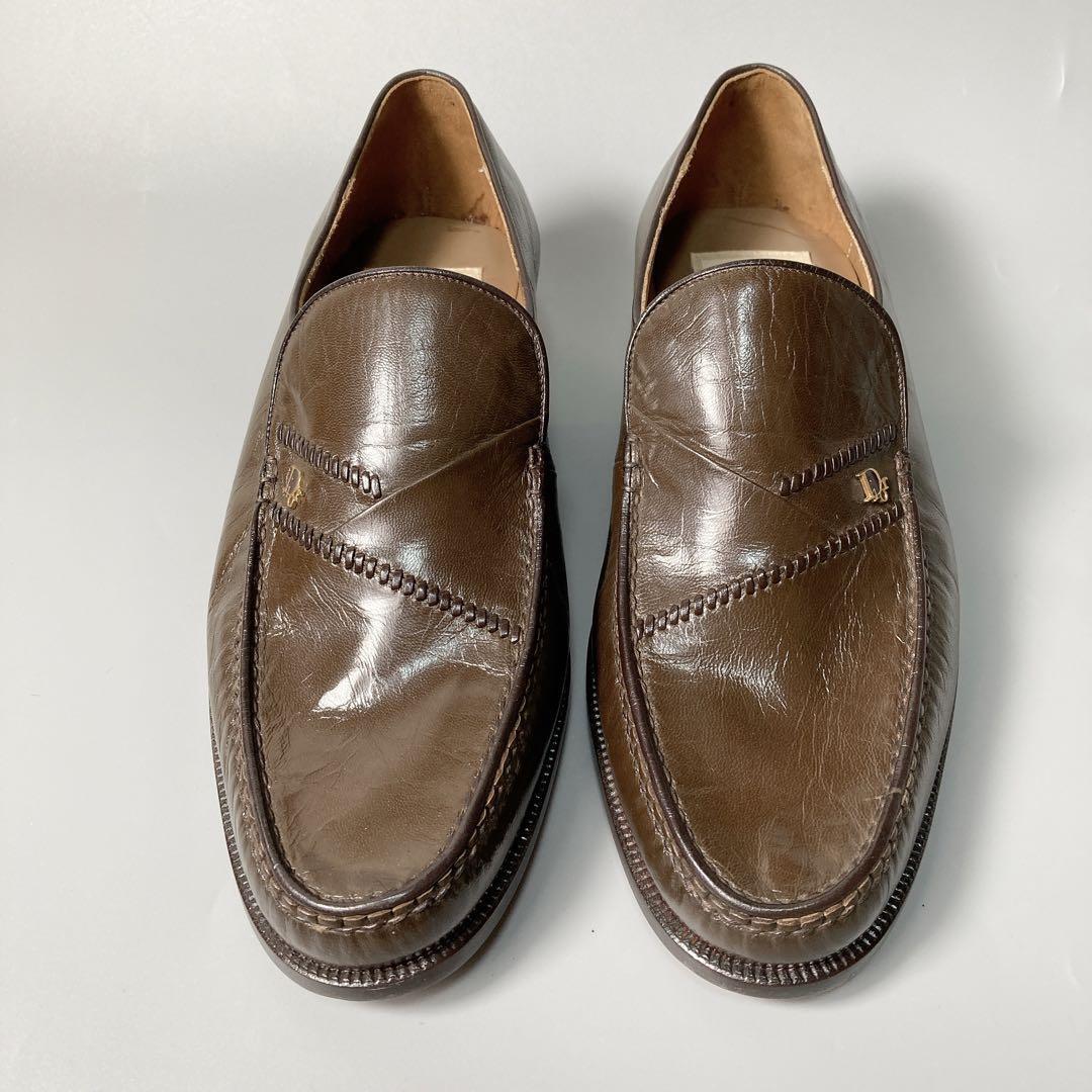 Christian Dior Loafers Leather Logo Women's Size 8 From Japan
