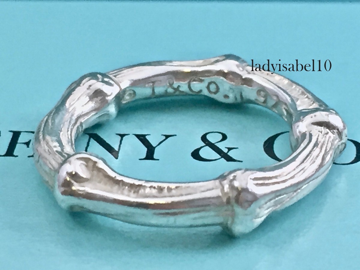 Tiffany & Co Size 5.75 Bamboo Band Ring Sterling Silver Love