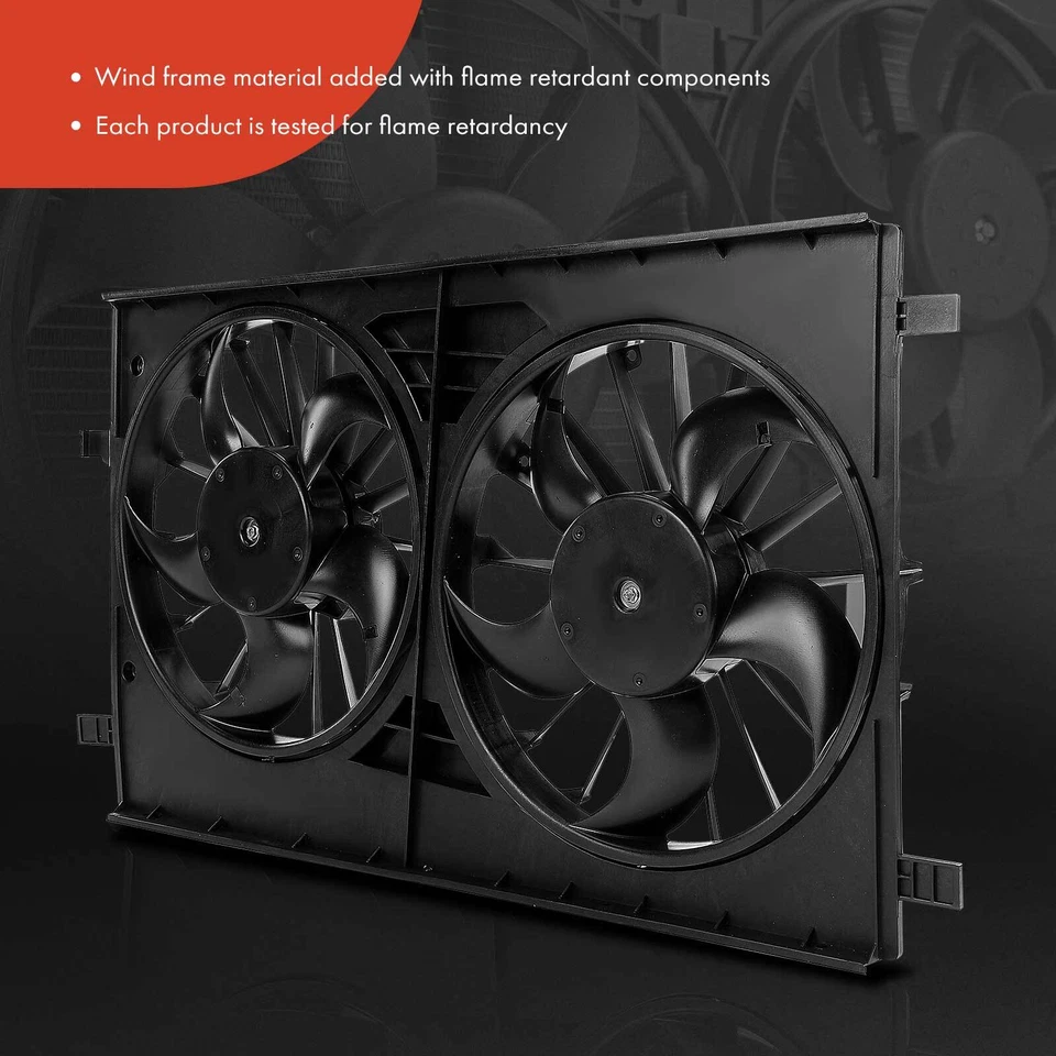 Conjunto de ventilador de radiador doble con cubierta para Chrysler Sebring Jeep Compass Patriot Foto 3 de 4