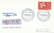 ENVELOPPE COMMEMORATIVE 1er CIRCUIT EUROPEEN D'AVIATION VINCENNES 1961