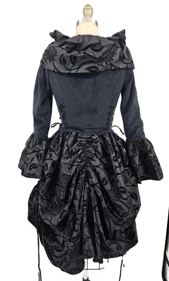 Victorian Choice Black Renaissance Velvet Bodice Dress Womens S Brocade Jacket - Image 2 of 4
